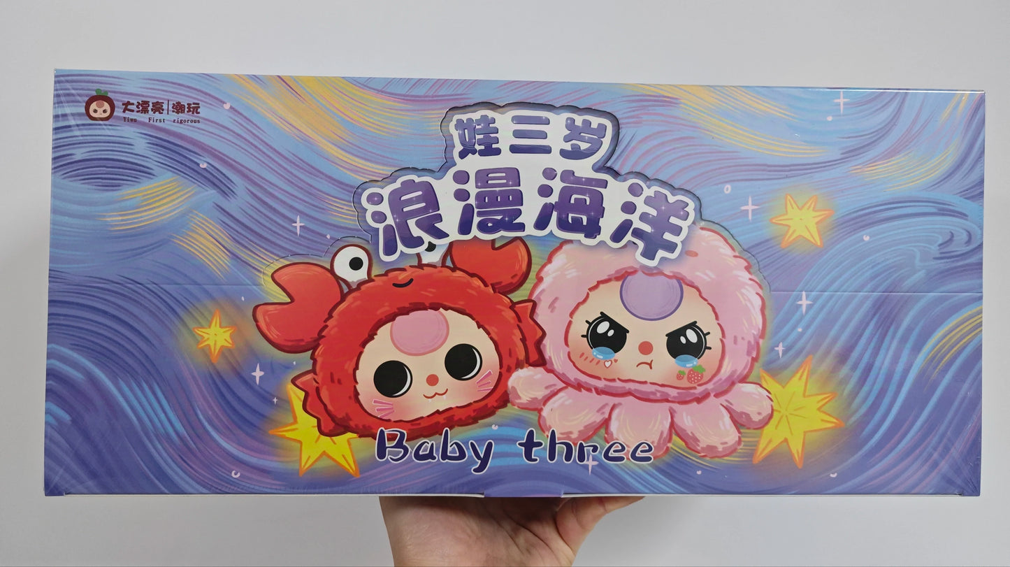 genuine baby three ocean series blind box tide play vinyl doll kawaii backpack decorative pendant mystery box toy christmas gift