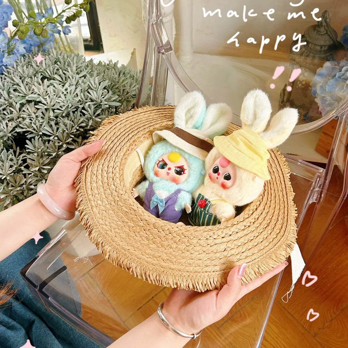 genuine baby three macaron little rabbit series plush mystery box tide play backpack pendant doll blind box girl christmas gift