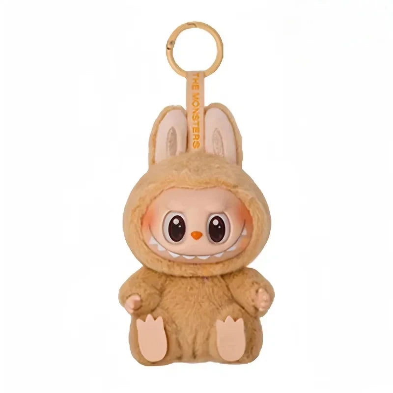 new hot anime figure labubu have a seat series pendant flocking doll model toy kawaii monster replica keychain toy birthday gift