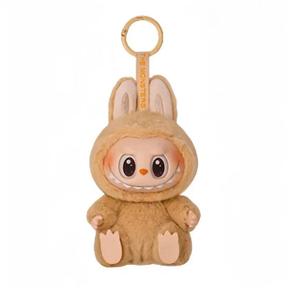 New Hot Anime Figure Labubu Have A Seat Series Pendant Flocking Doll Model Toy Kawaii Monster Replica Keychain Toy Birthday Gift